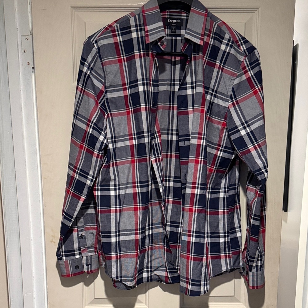 Express Classic Red and Blue Plaid Shirt